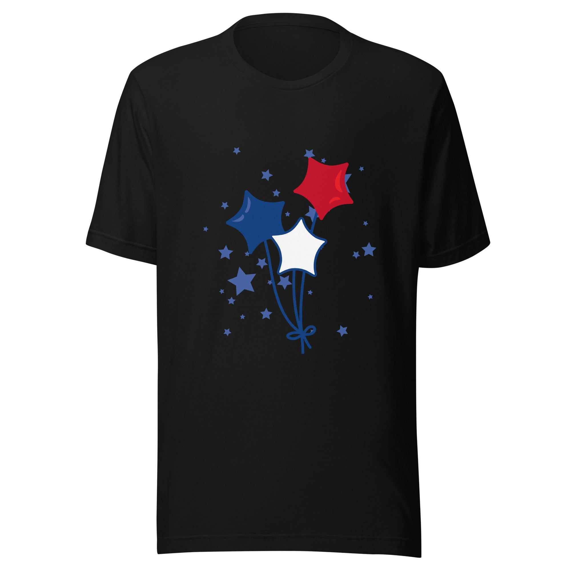 RED WHITE BLUE STAR BALLOONS Unisex t-shirt (Made in USA)